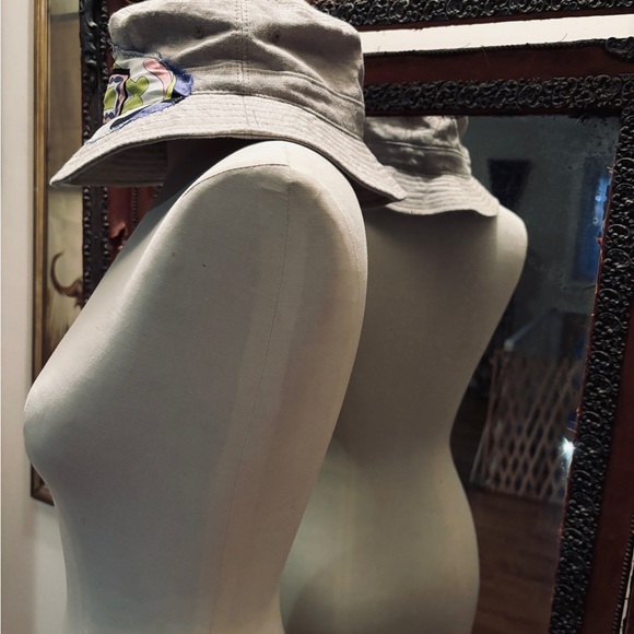 SALE Custom Unisex RESPOKE EMILIO PUCCI Bucket Hat . Pucci Silk Trim Irish Linen - Picture 5 of 15